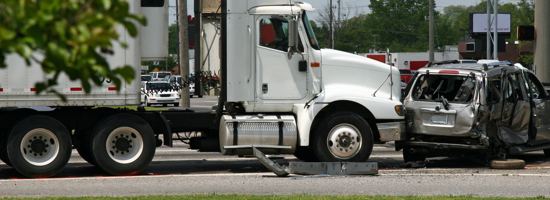 Truck crash into car.